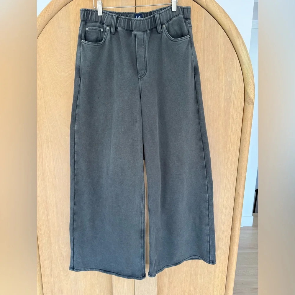 GAP Women's Black Wide Leg Pull on Trousers Moonless Night Size M - Picture 2 of 6